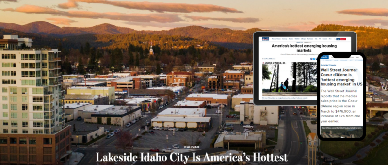 WSJ Article - WSJ/Realty.com name Coeur d'Alene, Spokane hottest cities in the US.